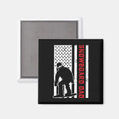 Amerikaanse vlag Snowboarden vader snowboarder pap Magneet (Voorkant / Achterkant)