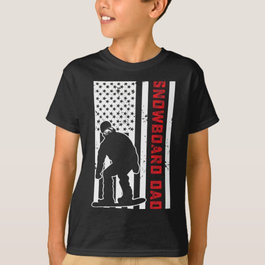 Amerikaanse vlag Snowboarden vader snowboarder pap T-shirt (Voorkant)