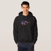 Amerikaanse vlag Snowboarder Hoodie (Voorkant volledig)