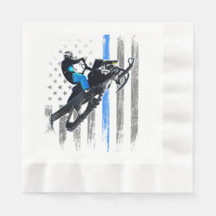 Amerikaanse Vlag Snowmobile Shirt Heren Snowmobile Servet