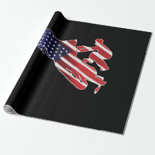 Amerikaanse vlag Snowmobile Winter Snowmobiel Cadeaupapier