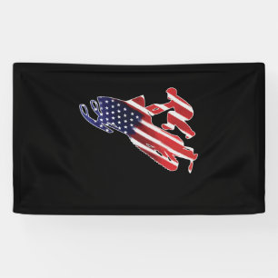 Amerikaanse vlag Snowmobile Winter Snowmobiel Spandoek