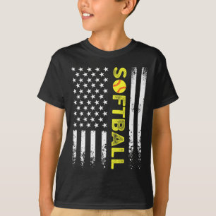 Amerikaanse Vlag Softbal Team Voor Vrouwen Meisjes T-shirt