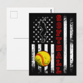Amerikaanse Vlag Softbalteam Vintage Grappig Briefkaart (Voorkant / Achterkant)