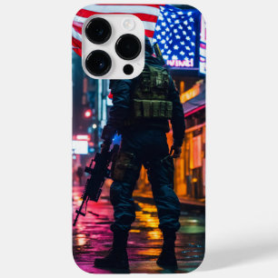 Amerikaanse vlag soldaat iPhone 14 Pro Max Hoesje