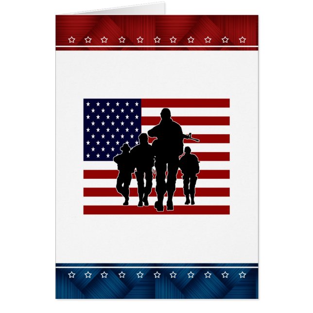 Amerikaanse vlag Soldier Silhouette Blank (Voorkant)