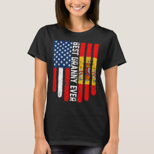 Amerikaanse vlag & Spanje vlag beste oma ooit fami T-shirt