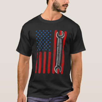 Amerikaanse vlag Spanner Patriotic Vintage Car T-shirt