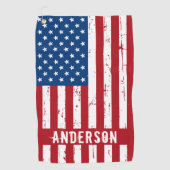 Amerikaanse vlag Speciaal patriottische strips Golfhanddoek (Voorkant)