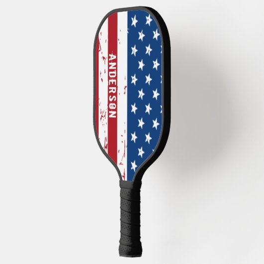 Amerikaanse vlag Speciaal patriottische strips Pickleball Paddle (Links)