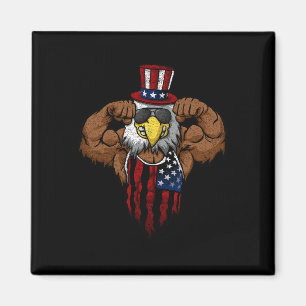 Amerikaanse Vlag Spierbundel Amerikaanse Zeearend Magneet
