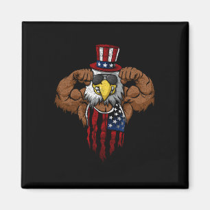 Amerikaanse Vlag Spierbundel Hurken Dabbing Flexen Magneet
