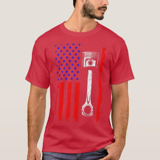 Amerikaanse vlag Spierkraan Vintage Patriottisch T-shirt