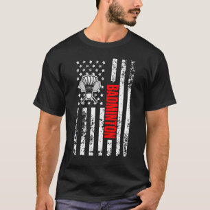 Amerikaanse Vlag Sport Patriottische Badminton T-shirt