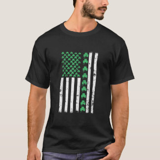 Amerikaanse vlag St. Patricks Day T Shirt  Iris