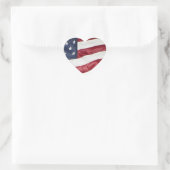 Amerikaanse vlag, Star Spangled Banner rood wit bl Hart Sticker (Tas)
