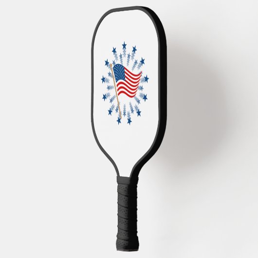 Amerikaanse vlag Starburst Vuurwerk 4 juli Pickleball Paddle (Links)