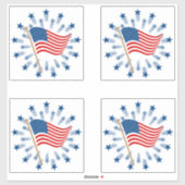 Amerikaanse vlag Starburst Vuurwerk 4 juli Sticker (Vel)