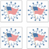 Amerikaanse vlag Starburst Vuurwerk 4 juli Sticker (Voorkant)