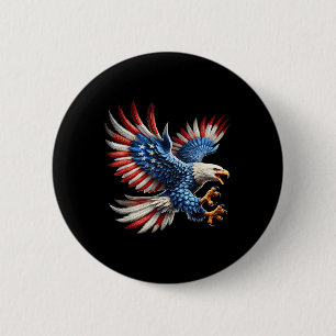 Amerikaanse Vlag Steenarend 4 juli Amerika Patriot Ronde Button 5,7 Cm