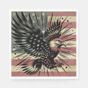 Amerikaanse Vlag Stekelarend Patriottisch Servet