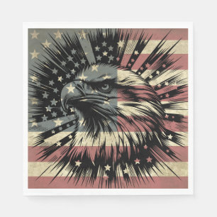Amerikaanse Vlag Stekelarend Patriottisch Servet