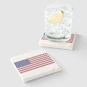 Amerikaanse vlag stenen onderzetter (Zijkant)