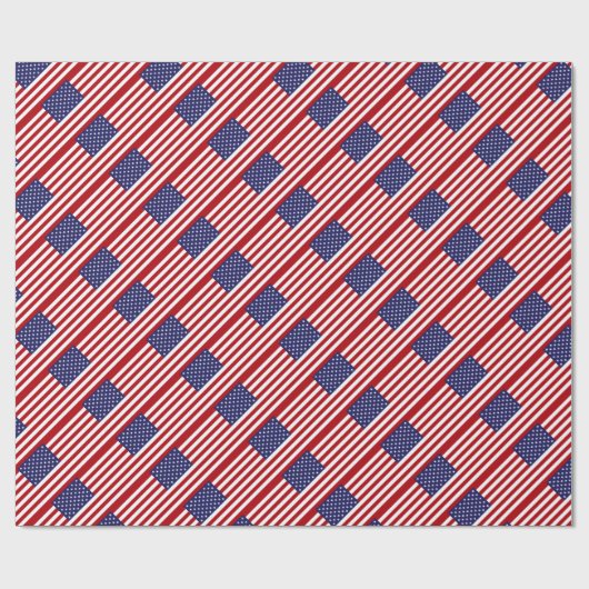 Amerikaanse Vlag - Sterren en Strepen - Oude Cadeaupapier (Vlak)
