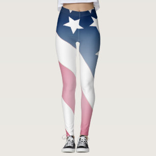 Amerikaanse vlag, sterren op blauwe, rode en witte leggings