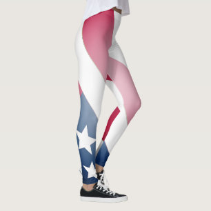 Amerikaanse vlag sterren op blauwe, rode en witte leggings