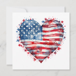Amerikaanse vlag sterren strepen hart patriottisch kaart