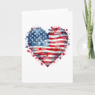 Amerikaanse vlag sterren strepen hart patriottisch kaart