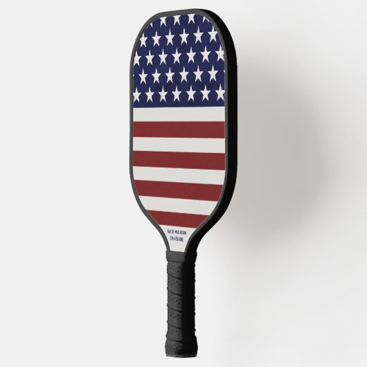 Amerikaanse vlag sterren, strepje je eigen tekst pickleball paddle (Links)