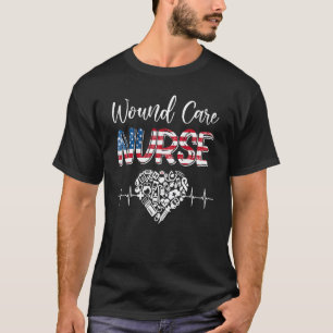 Amerikaanse Vlag Stethoscoop Wondverzorging Verple T-shirt