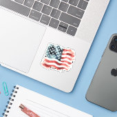 Amerikaanse vlag sticker (Laptop met iPhone)