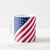 Amerikaanse vlag Stripes 4 juli Mok van Tea Coffee (Voorkant links)