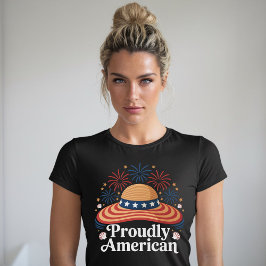 Amerikaanse vlag Sunhat - Trots Amerikaans T-shirt