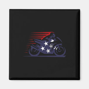 Amerikaanse vlag Super Bike Moto GP Independence D Magneet