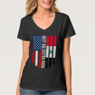 Amerikaanse vlag Syrië vlag Beste grote zuster ooi T-shirt