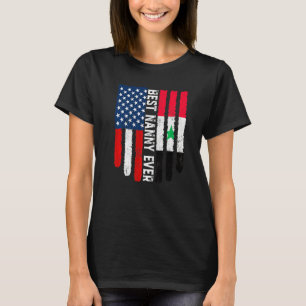Amerikaanse vlag Syrië vlag Beste kindermeisje ooi T-shirt