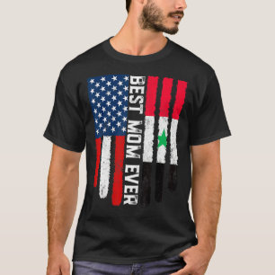 Amerikaanse vlag Syrië vlag Beste moeder ooit fami T-shirt