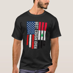 Amerikaanse vlag Syrië vlag Beste neef ooit famili T-shirt