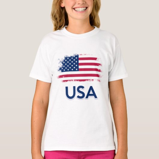 Amerikaanse vlag t-shirt (Voorkant)