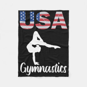 Amerikaanse vlag T-shirt gymnast 4 ju Fleece Deken