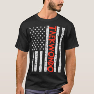 Amerikaanse vlag Taekwondo patriottische vechtkun T-shirt