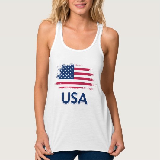 Amerikaanse vlag tanktop (Voorkant)