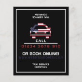 Amerikaanse Vlag Taxi Logo met Prijslijst Flyer (Voorkant)