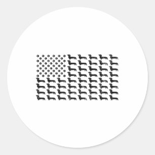 Amerikaanse vlag teckel hond poot minnaar patriott ronde sticker