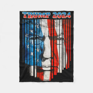 Amerikaanse vlag tegenover Trump-Vintage Donald Tr Fleece Deken