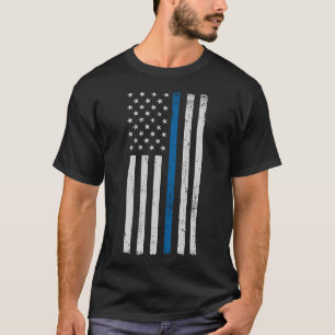 Amerikaanse vlag Thin Blue Line Police Support lee T-shirt